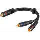 Câble adaptateur audio Y, 1x RCA mâle vers RCA femelle stéréo, OFC, Double Blindage